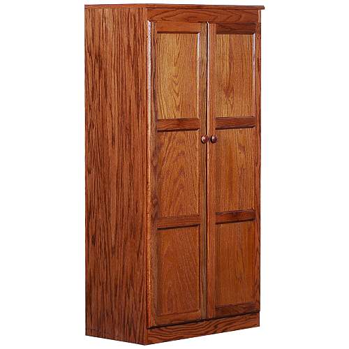 Concepts In Wood 60" High Dry Oak Wood 4-Shelf Storage Cabinet