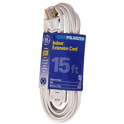 Fifteen Foot White Indoor Extension Cord